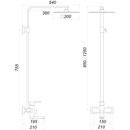 Душова система Globus Lux Kubus SKU-SH-200