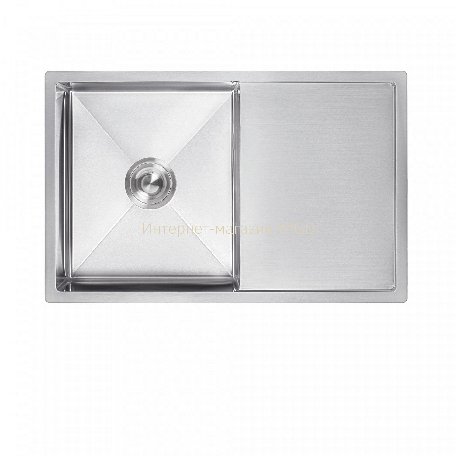 Мийка для кухні інтегрована Lidz Handmade H7850 Brushed Steel 3,0/0,8 мм