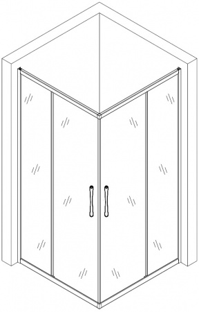 Душова кабіна BRAVO ODRA N90 БЕЗ піддона (1уп.)