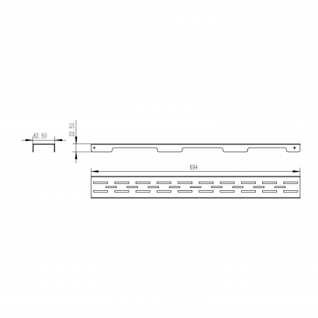 Решітка для лінійного трапу Qtap Grate FD700 (PVD)