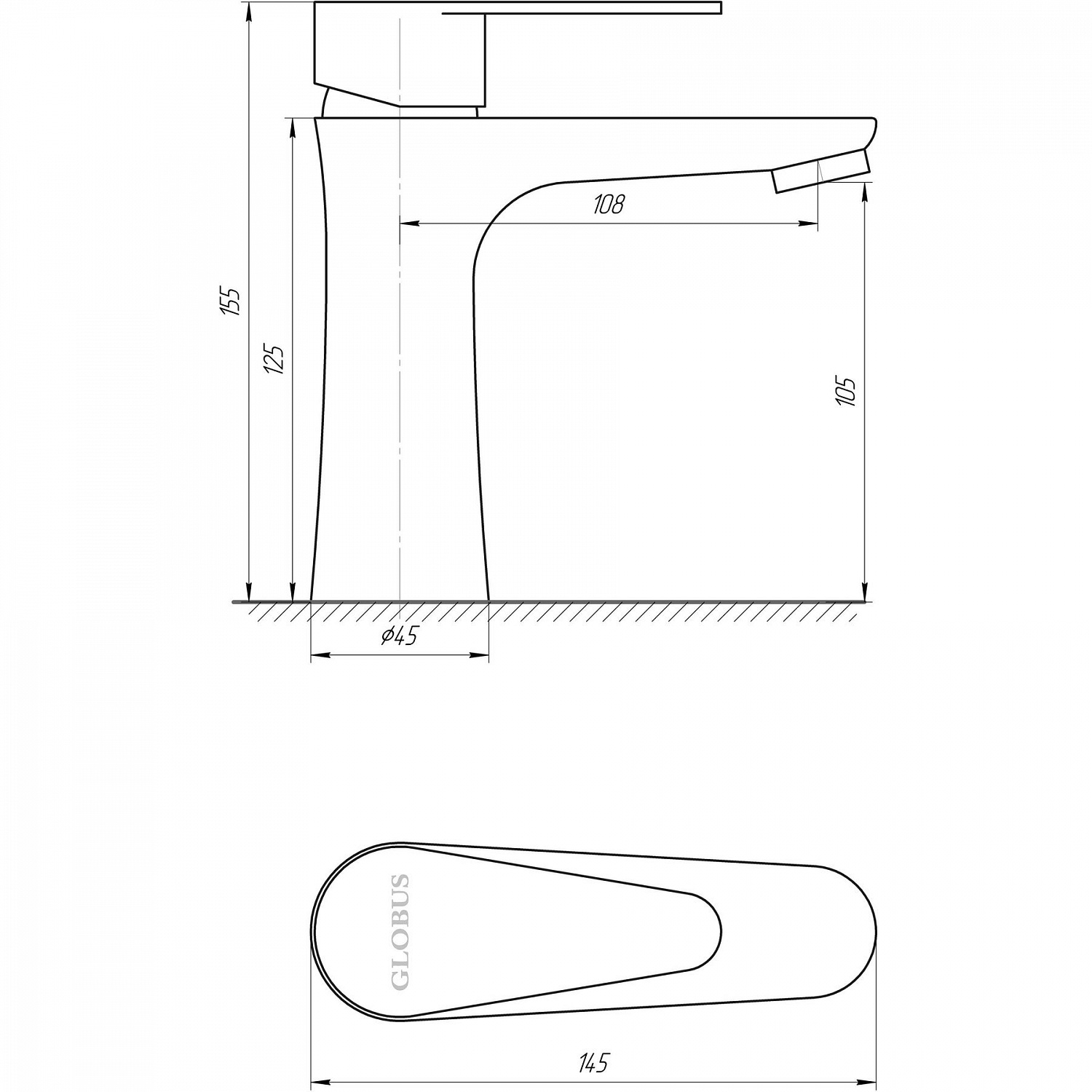 Змішувач для умивальника Globus Lux MAIN SM-101