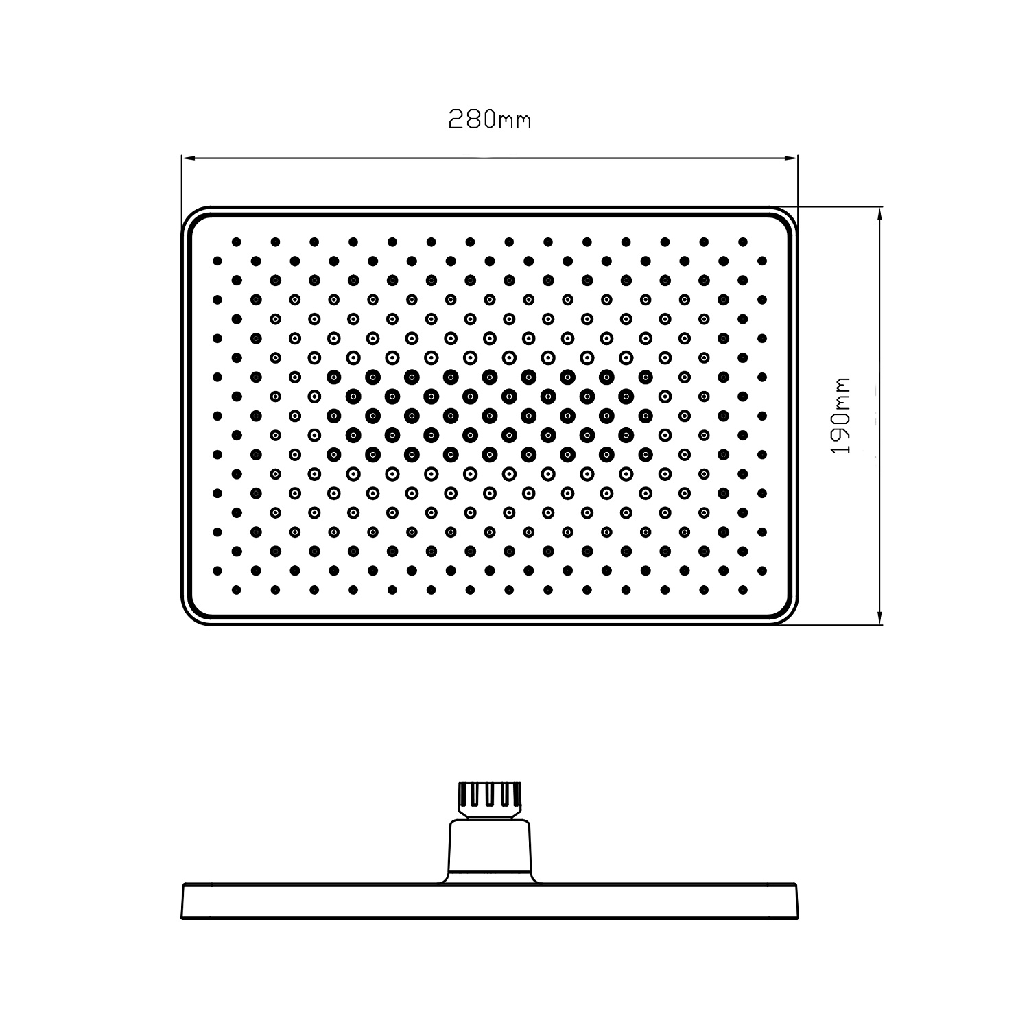 Лійка для верхнього душу Qtap Hlavova 280x190 мм прямокутна QTHLA107CRM45946 Chrome
