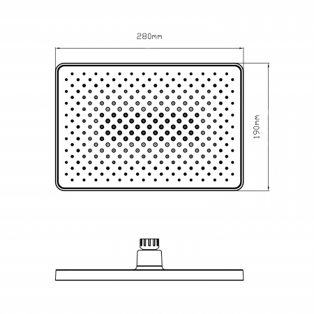Лійка для верхнього душу Qtap Hlavova 280x190 мм прямокутна QTHLA107CRM45946 Chrome