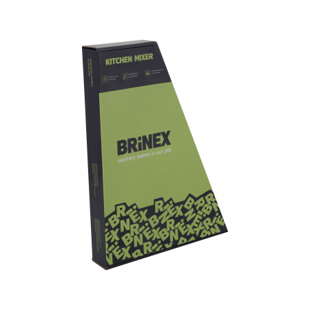 Змішувач для кухні Brinex Pure 015F U-образний  Black Matt BRIPUR015FBLM