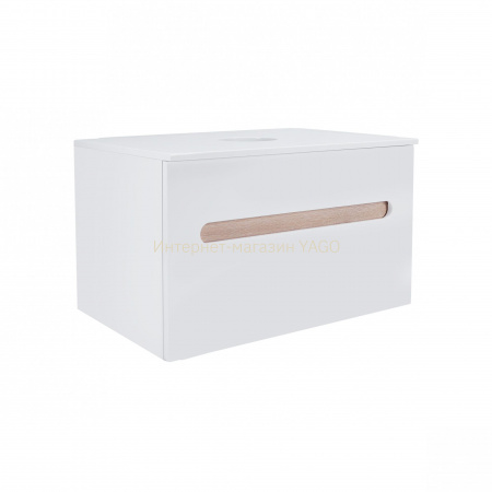 Тумба підвісна Qtap Virgo 800х476х469 White/Whitish oak зі стільницею QT1879TPА801WWO