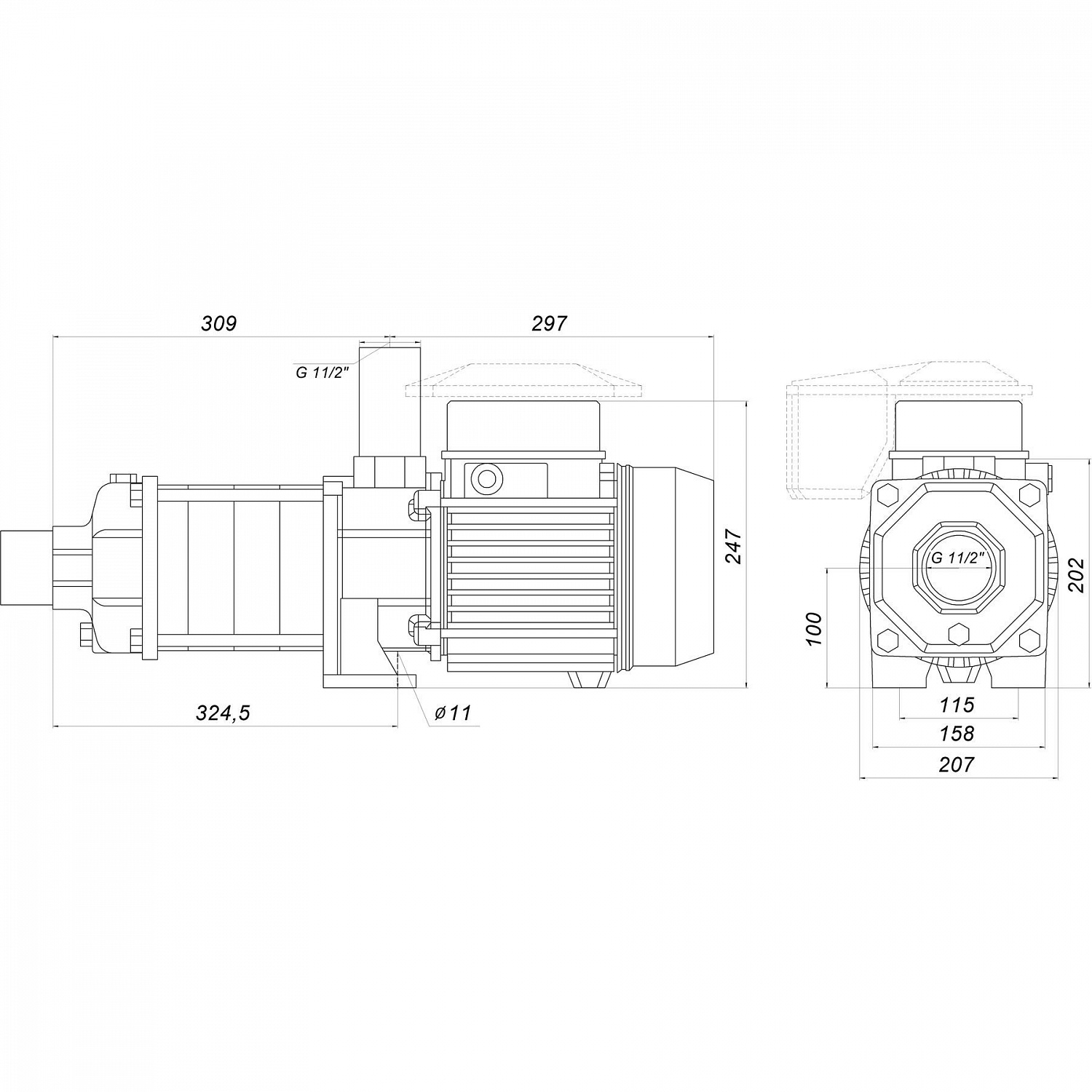 Насос відцентровий горизонтальний багатоступеневий OP-40/6  2.2 кВт SAER (14 м3/г, 64,5 м) в інтернет-магазині Yago