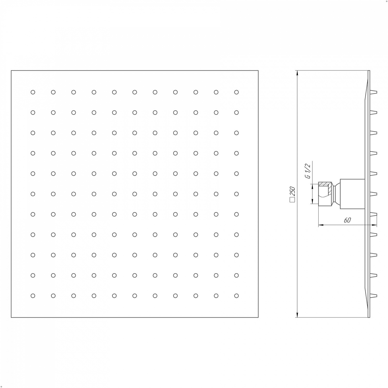 Душова лійка Globus Lux ST-0250-Q-BB