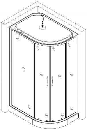 Душовий бокс BRAVO REGA L120BL (3уп.)