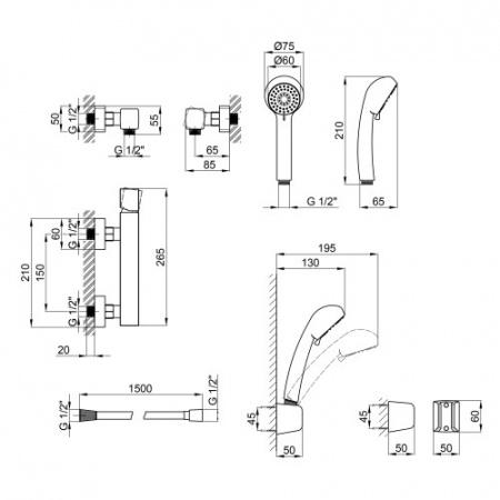 Змішувач для душу Qtap Krychle