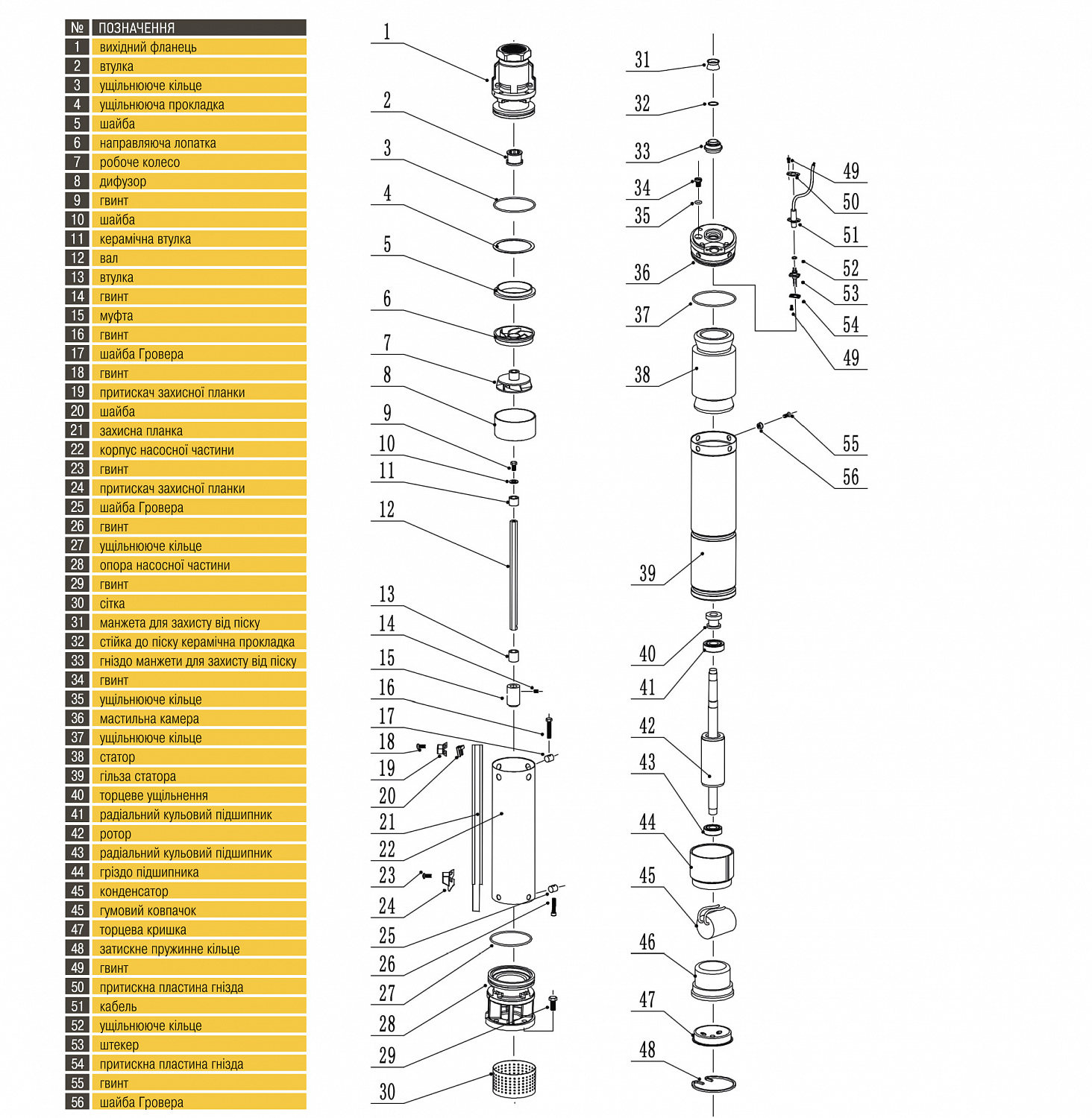Насос свердловиний з підвищеною стійкістю до піску  OPTIMA PM 4QJm4/ 9 0,55 кВт 64м + 1,5 м кабель в інтернет-магазині Yago