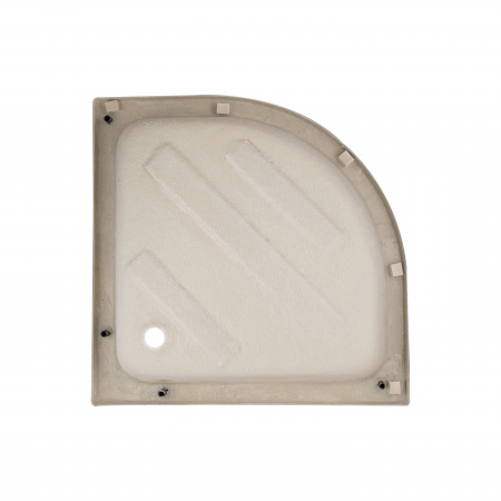 Душова кабіна Latwa SC90x90.SAT.MID.GR полукругла, скло тон. 4 мм + Душовий піддон KAPIELKA ST90x90x26, з панеллю Lidz