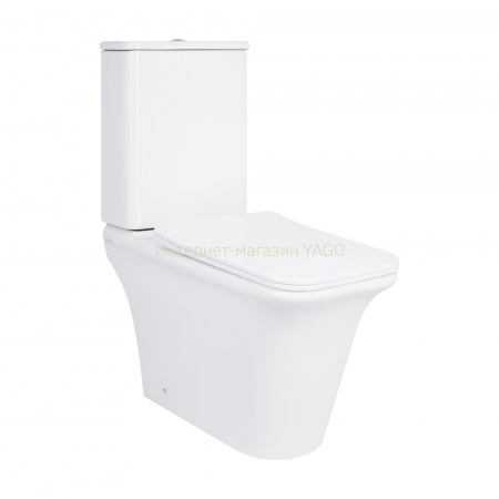 Унітаз-компакт Qtap Kalao безобідковий з сідінням Soft-close QT08221213AW