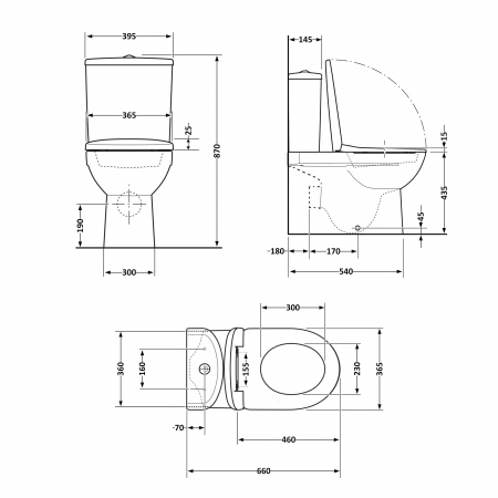 Унітаз підлоговий Qtap Scorpio Ultra Quiet безобідковий з сидінням Soft-close MATT BLACK QT14226088AMB