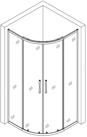 Душова кабіна BRAVO WISLA N90 БЕЗ піддона (1уп.)