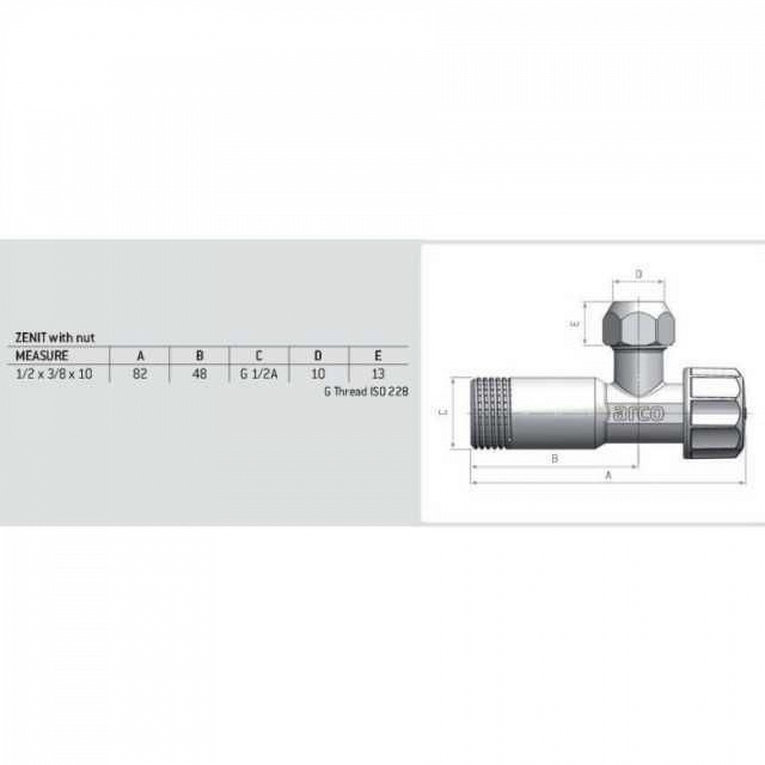 Кран вентильний кутовий ARCO 1/2″х 1/2″ ZENIT 0912 REGULA в інтернет-магазині Yago