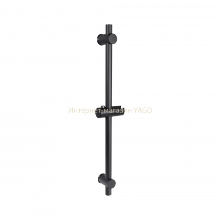 Душова стійка з тримачем універсальна Qtap Lepit 665 мм округла QTLEP82103OB Black Matt