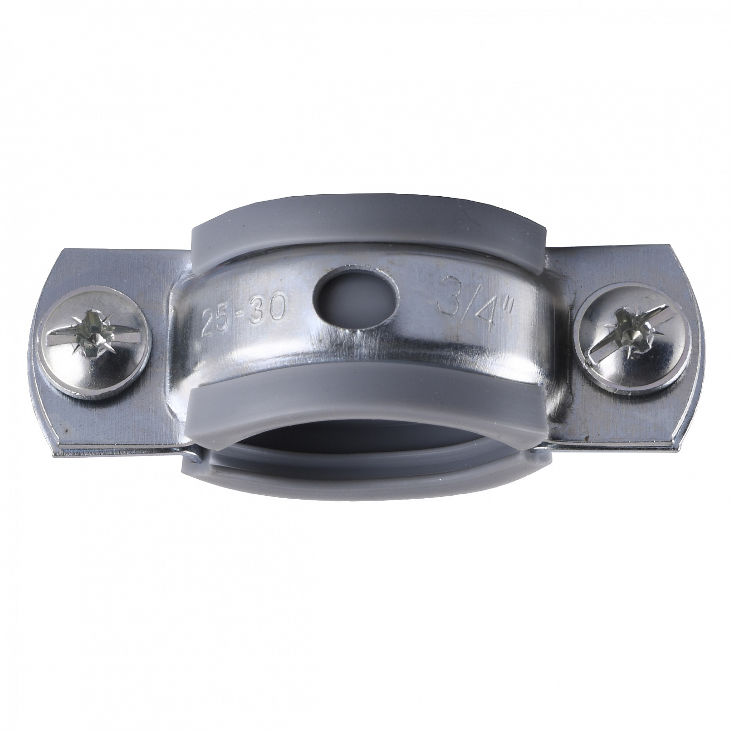 Хомут в зборi CR    3/4″ (25-30мм) з гвинтом-шурупом 8*80 та дюбелем в уп., сірий в інтернет-магазині Yago