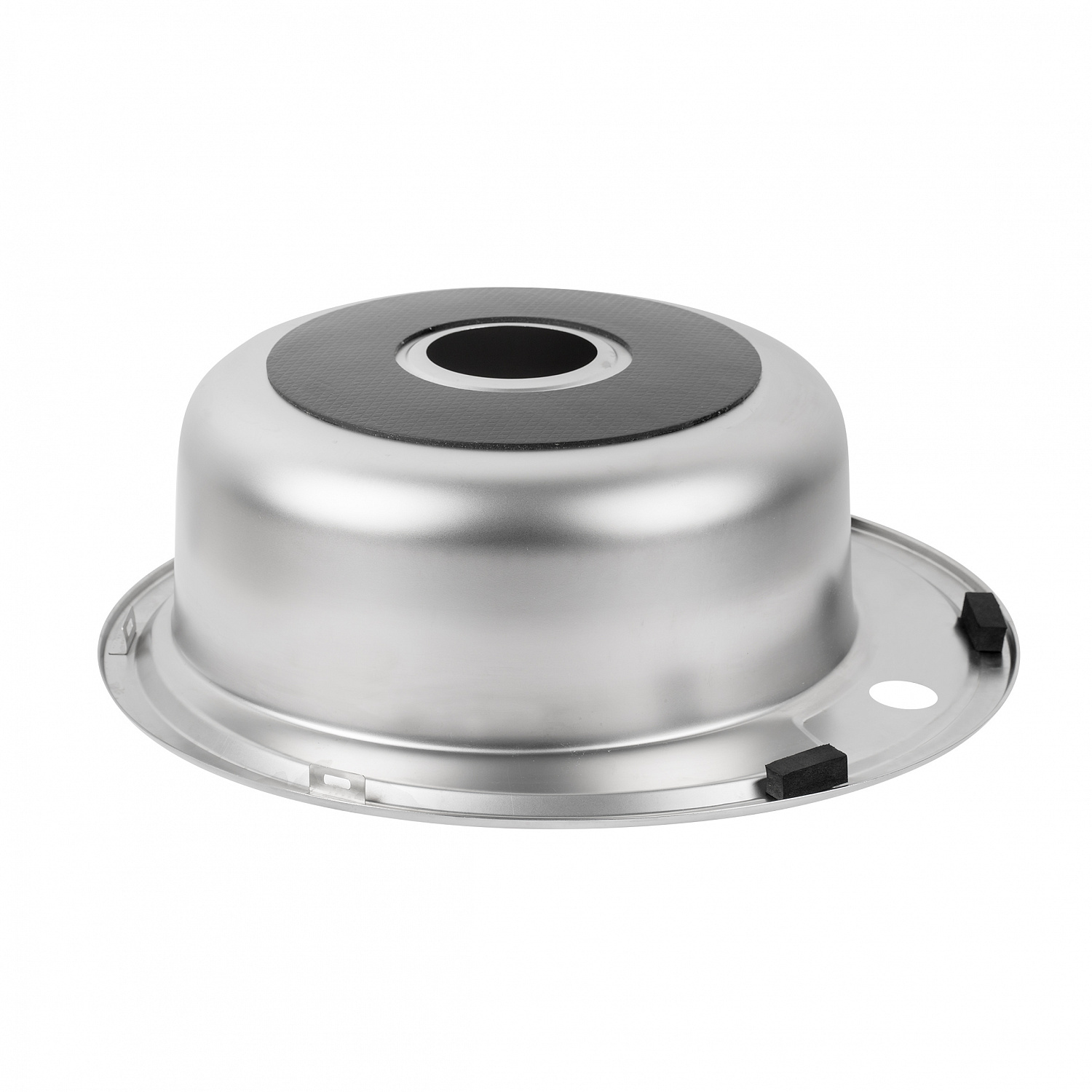 Кругла кухонна мийка з сифоном Lidz 490-A 0,6 мм Satin (LIDZ490A06SAT160)