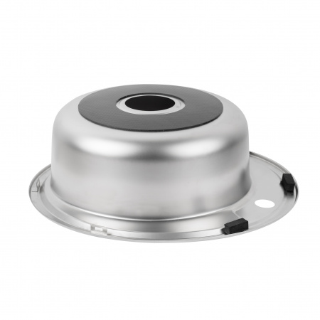 Кругла кухонна мийка з сифоном Lidz 490-A 0,6 мм Satin (LIDZ490A06SAT160)