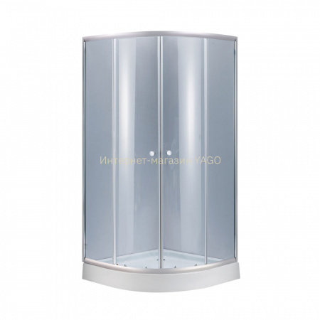 Душова кабіна Lidz Latwa SC90x90.SAT.LOW.GR, скло тон. 4 мм + Lidz Душовий піддон KAPIELKA ST90x90x14