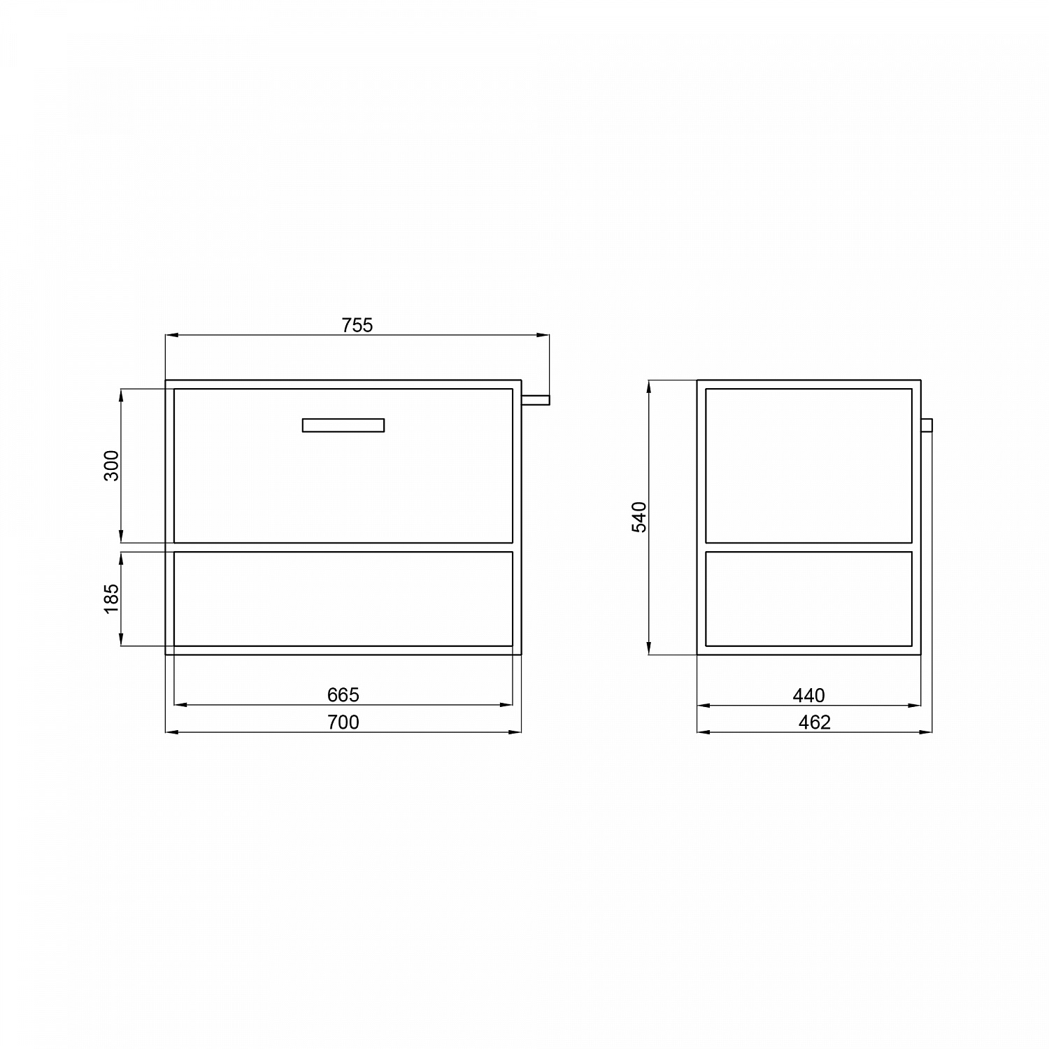 Тумба підвісна Qtap Taurus 700х580х437 Whitish oak QT2474TPT703WO