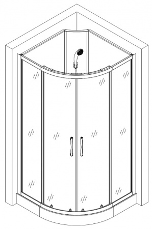 Душовий бокс BRAVO SAN L90F без даху (3уп.)