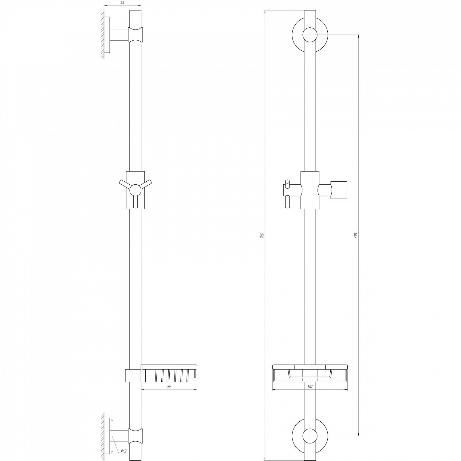 Душова стійка Globus Lux BT-1107C, в блістері