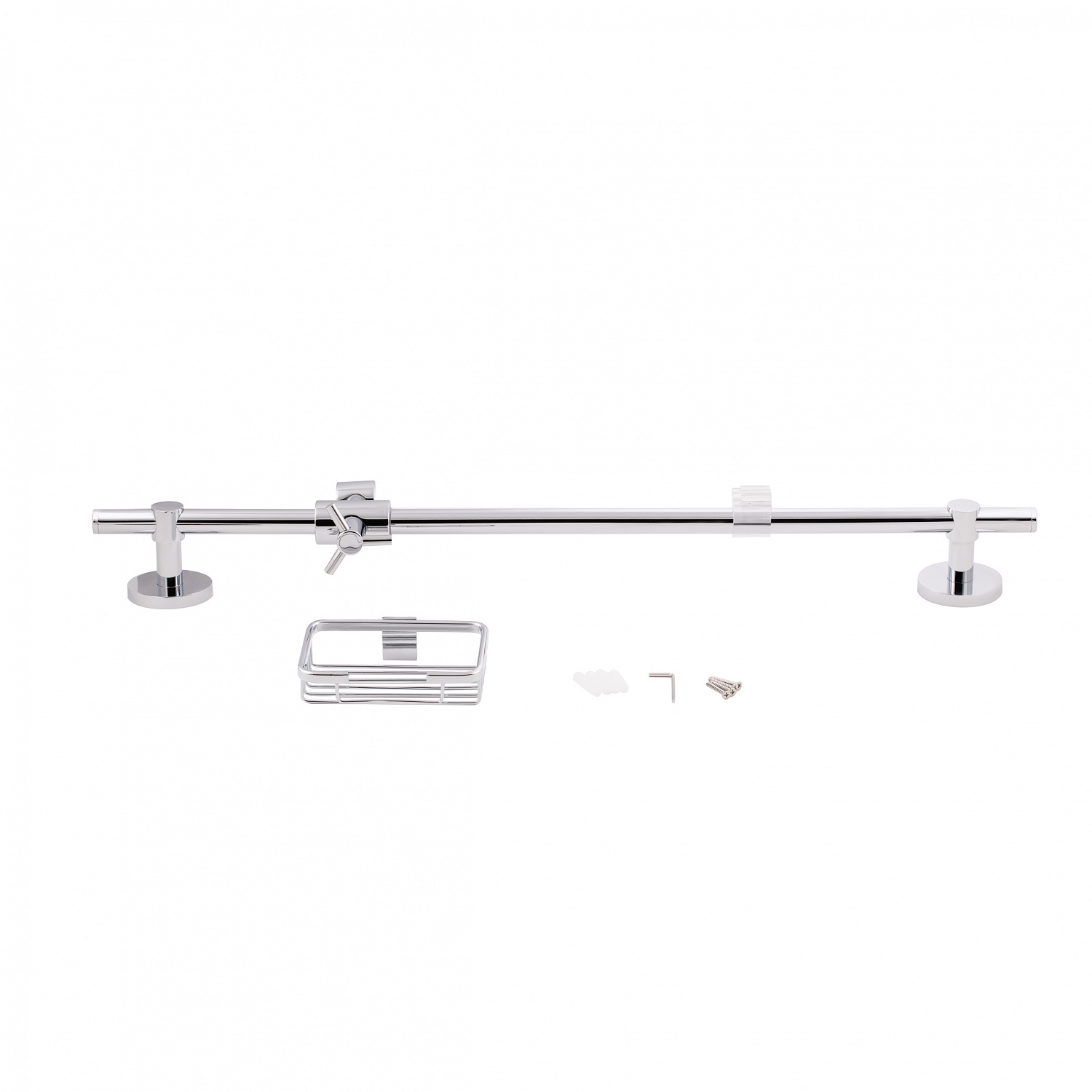 Стійка універсальна Qtap Sprha 700 мм округла з полицею QT003 Chrome