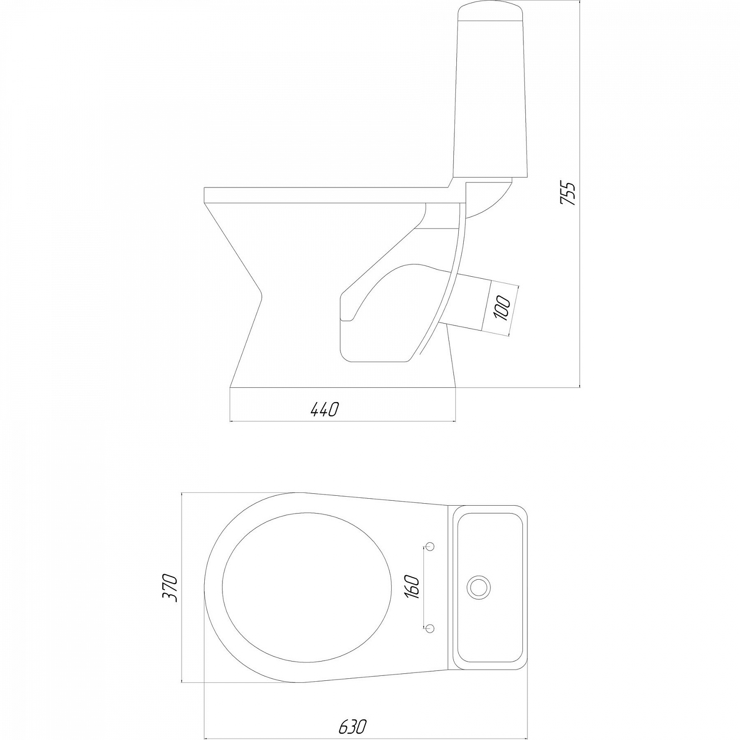 Унітаз-компакт «Сієна», 1с  (Дніпрокераміка), низ, кос, ш-3313