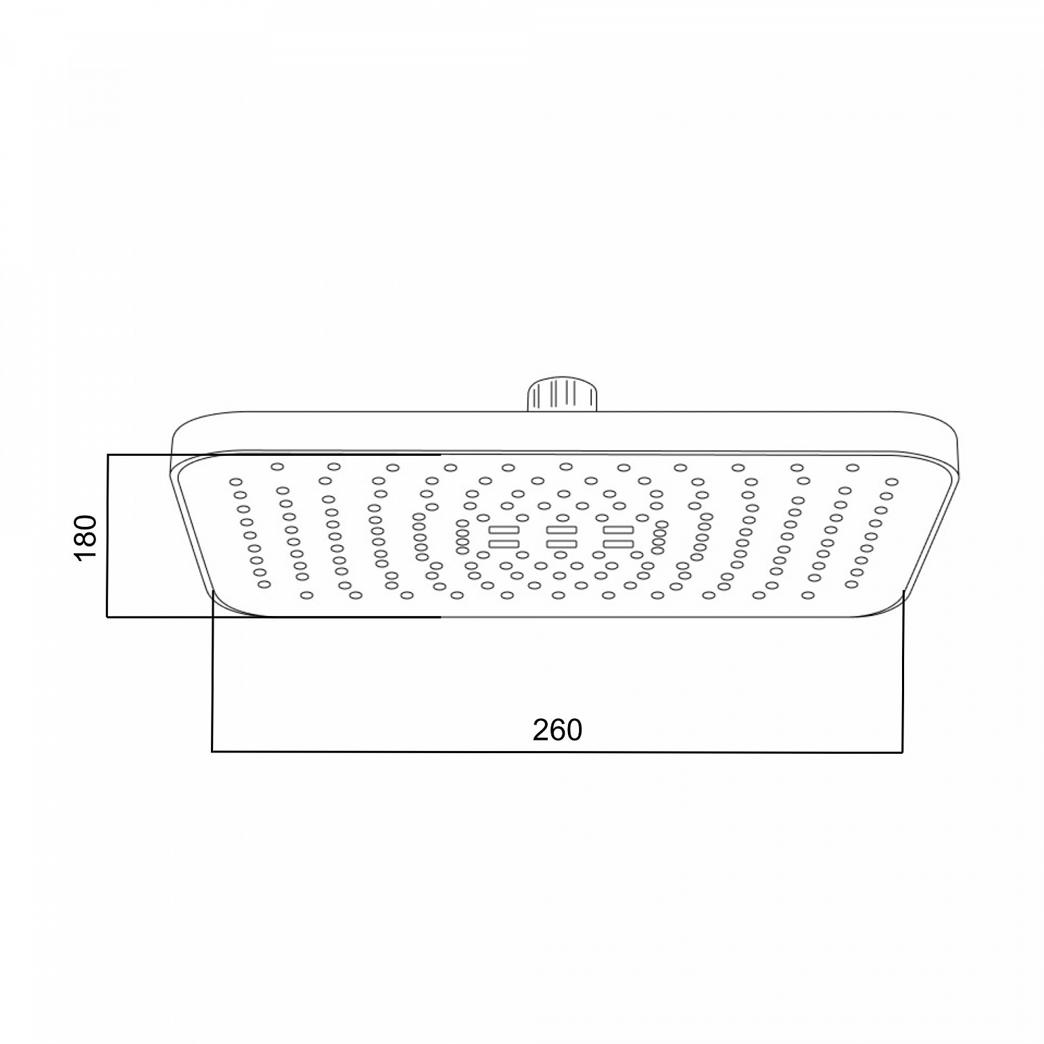 Лійка для верхнього душу Qtap Hlavova 260x180 мм прямокутна QTHLA107CRM45784 Chrome/Black