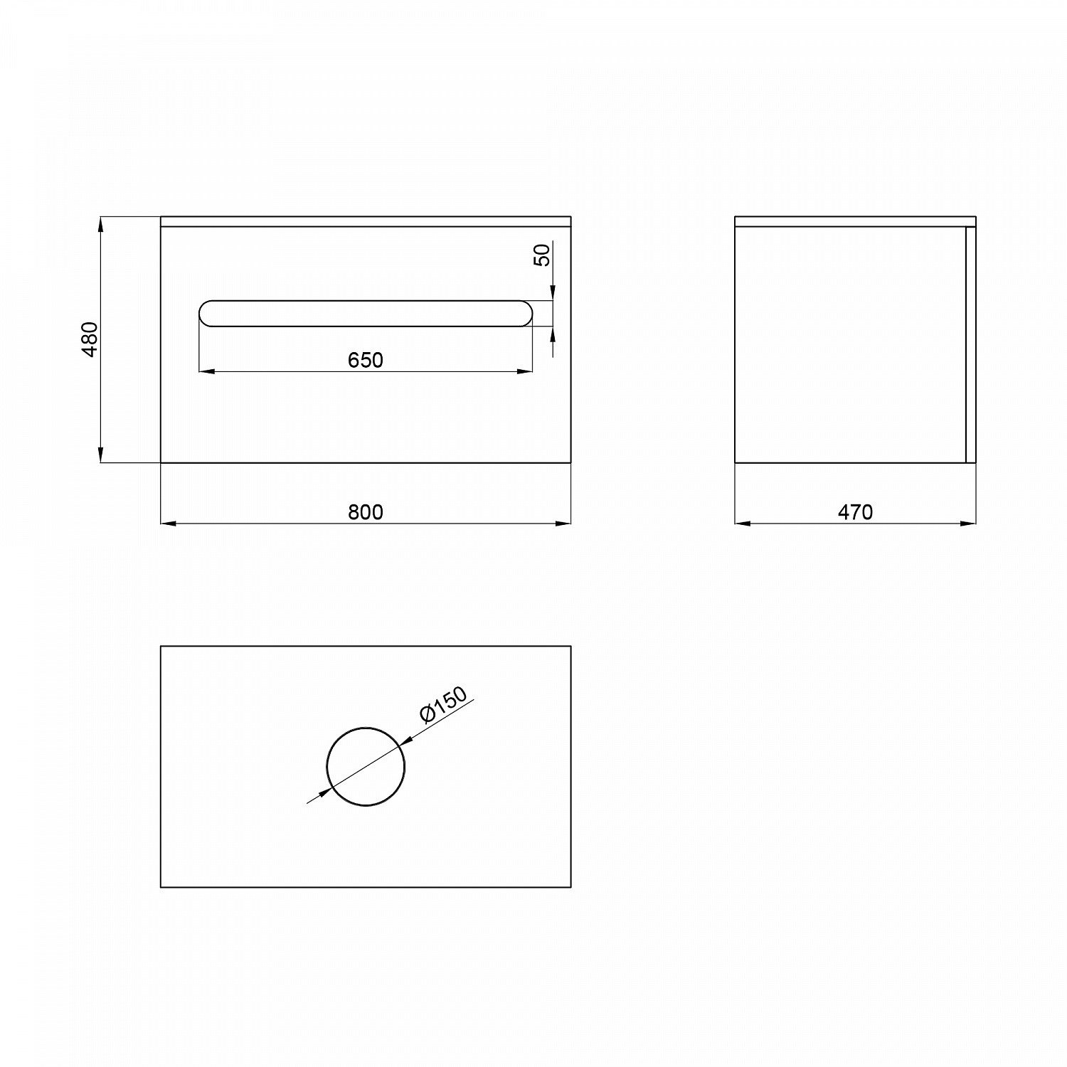 Тумба підвісна Qtap Virgo 800х476х469 White/Whitish oak зі стільницею QT1879TPА801WWO