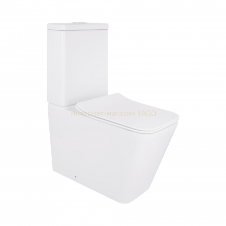 Унітаз-компакт Qtap Crow безобідковий з сідінням Soft-close QT05222170W