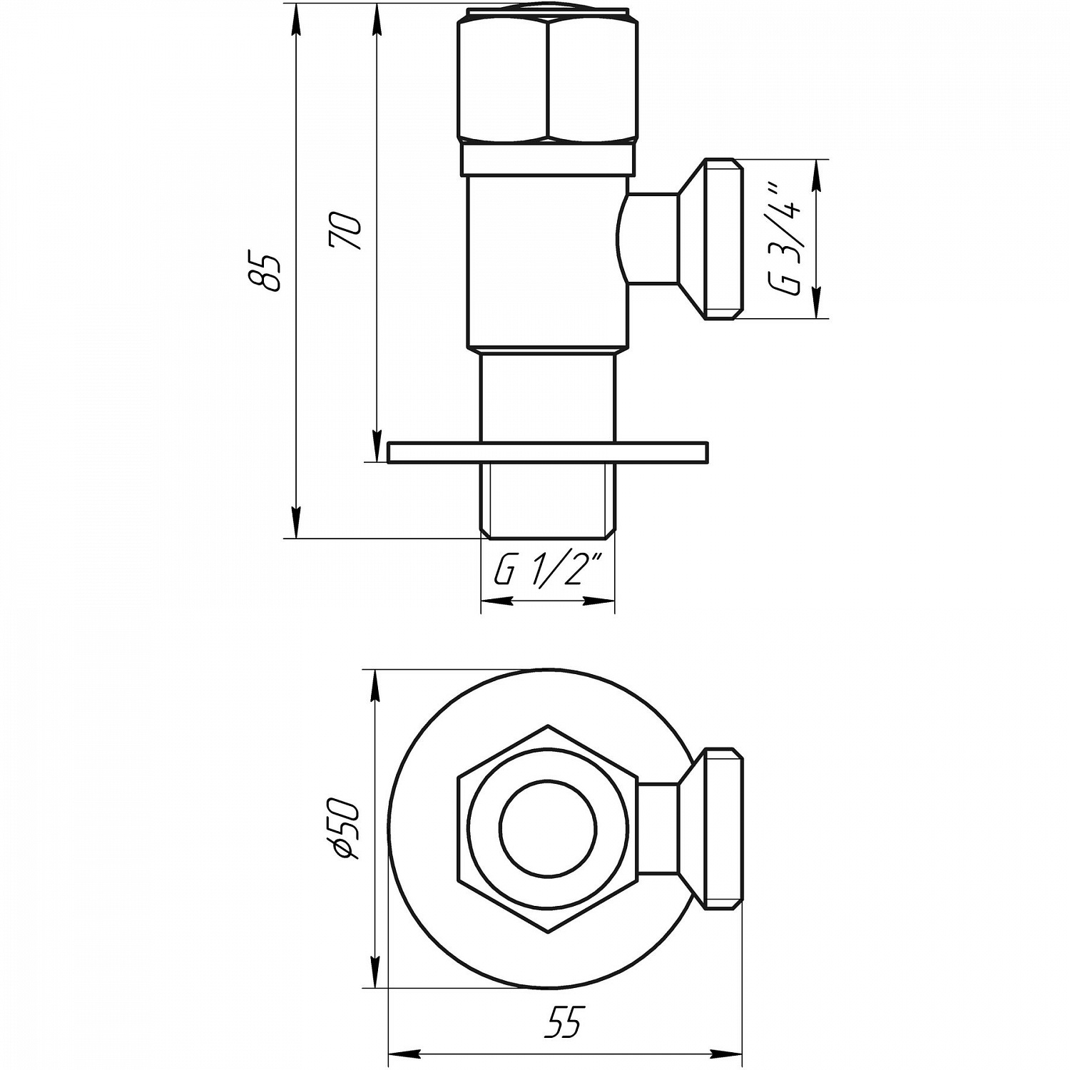 Кран кульовий кутовий Professional 1/2″х3/4″ NV-QP888 в інтернет-магазині Yago