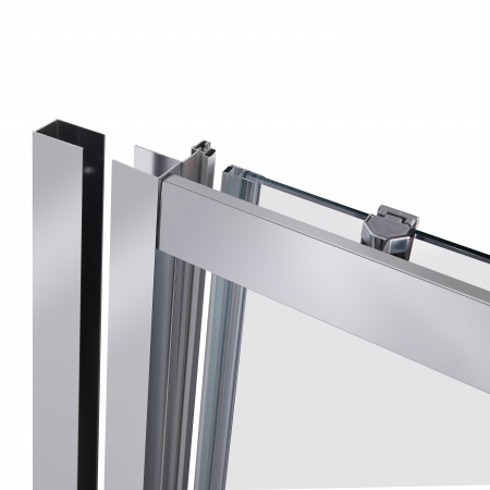 Душові двері в нішу Qtap Taurus CRM209-1.C6 90-100x200 см, скло Clear 6 мм, покриття CalcLess