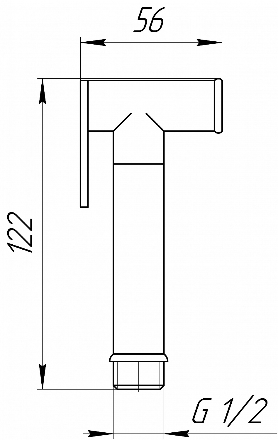 Душова гігієнічна стоп-лійка TOPAZ SH88-CR