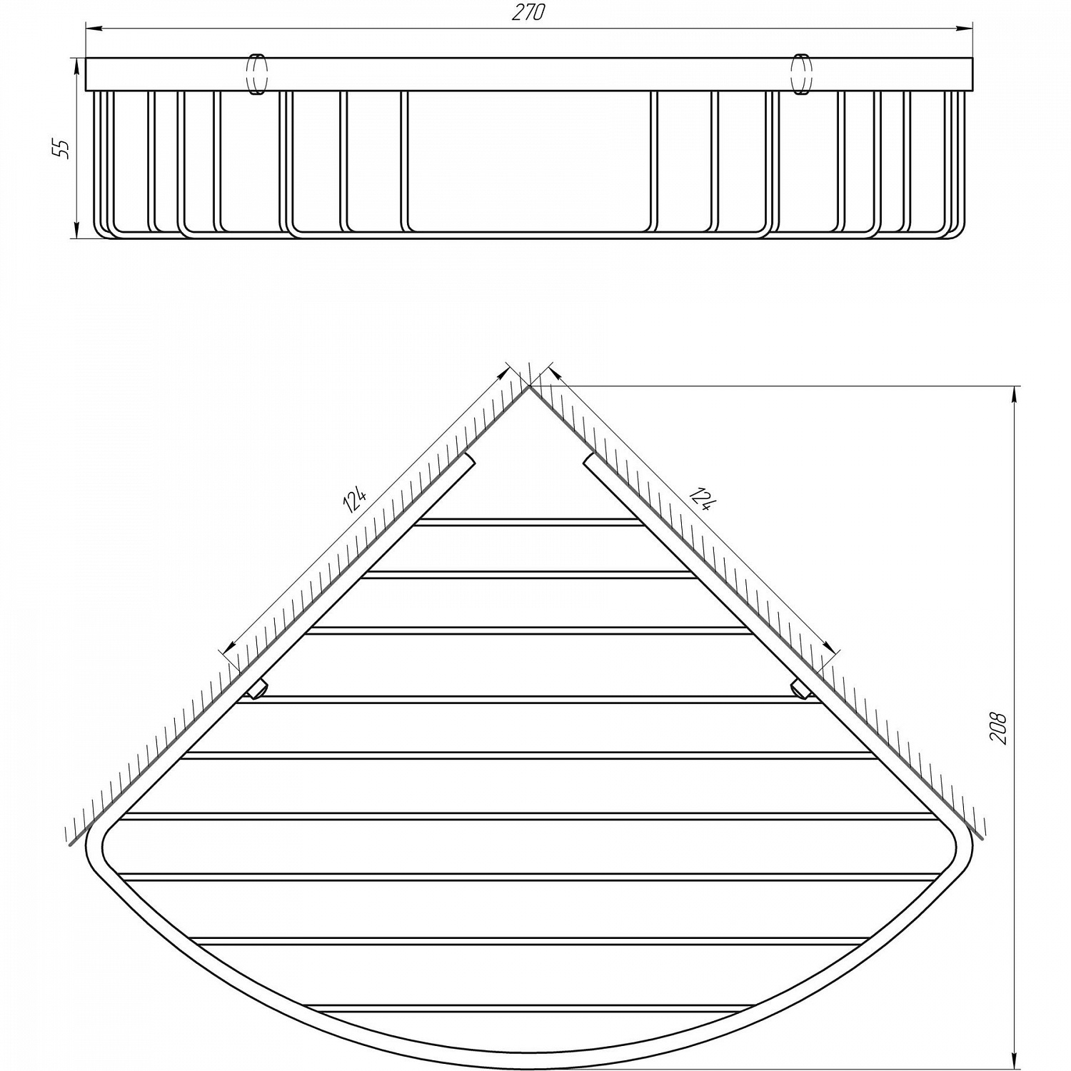 Поличка кутова TOPAZ 4114