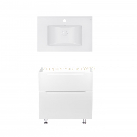 Комплект Qtap тумба підлогова Scorpio 800х825х460 мм White + раковина урізна Albatross E QT71SC43962