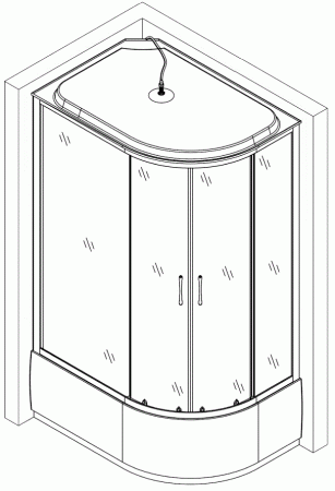 Душовий бокс BRAVO OBRA H120BL (3уп.)