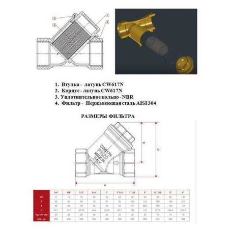 Фільтр грубого очищення  ITAP 1 1/4″ 192 в інтернет-магазині Yago