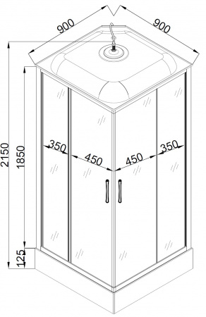 Душовий бокс BRAVO NIDA L90В (4уп.)