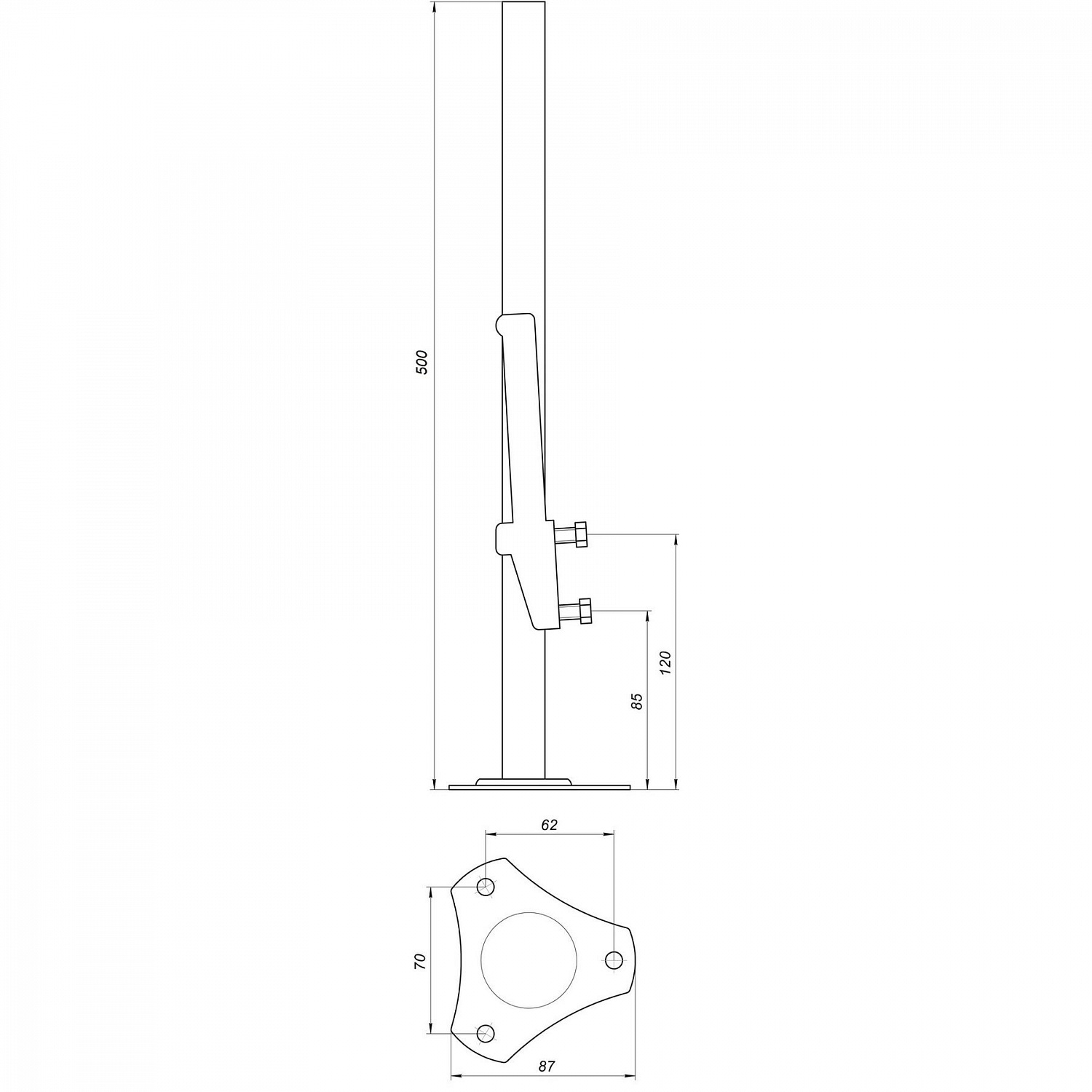 Підлоговий кронштейн панельного радіатора висота-500мм FBPR-500 CRISTAL в інтернет-магазині Yago