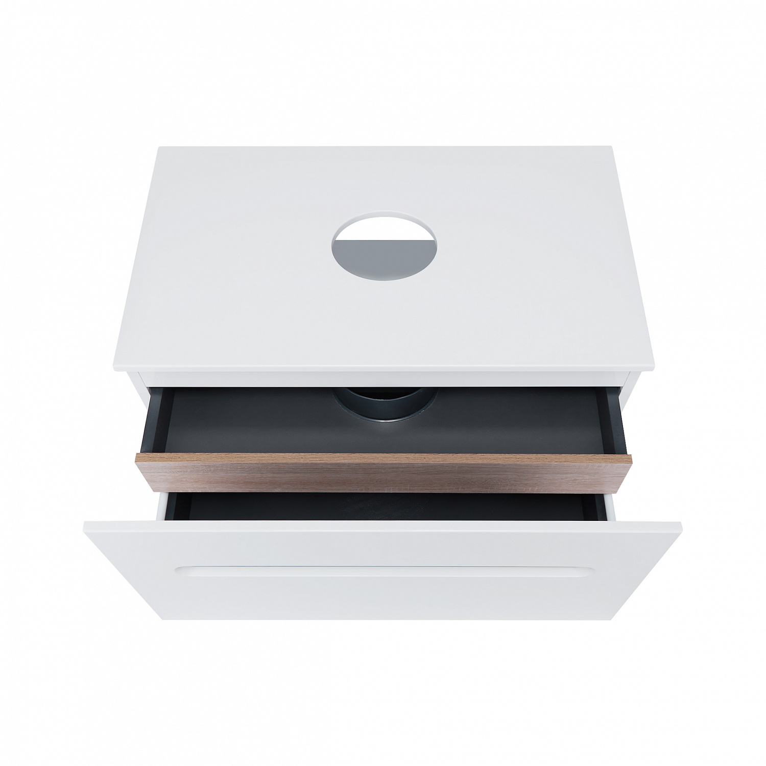 Тумба підвісна Qtap Virgo 800х476х469 White/Whitish oak зі стільницею QT1879TPА801WWO