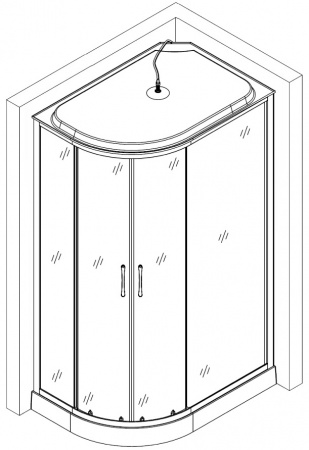 Душовий бокс BRAVO REGA L120BR (3уп.)