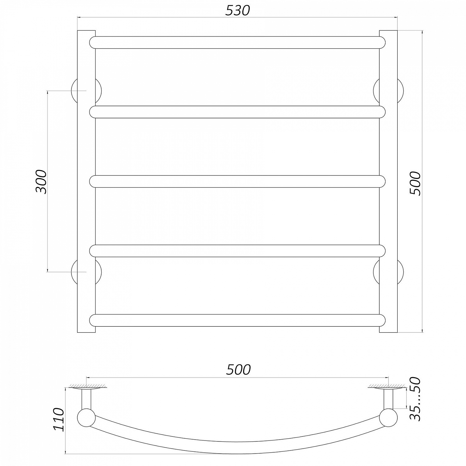 Рушникосушарка UNIO LD ER 500-500-5 Драбинка Дуга електро в інтернет-магазині Yago