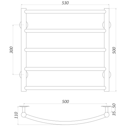Рушникосушарка UNIO LD ER 500-500-5 Драбинка Дуга електро в інтернет-магазині Yago