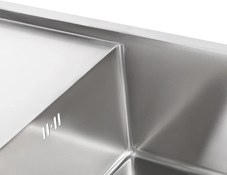 Мийка для кухні інтегрована Lidz Handmade H7844 Brushed Steel 3,0/0,8 мм