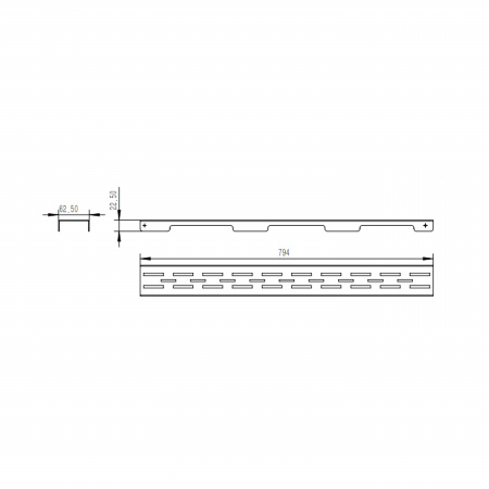Решітка для лінійного трапу Qtap Grate FD800 (NKS)