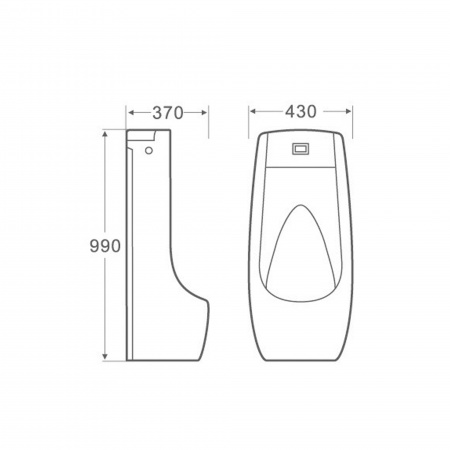 Пісуар підлоговий Qtap Scorpio з ІЧ-датчиком автоматичного змиву 430х370х990 White QT1488101HW