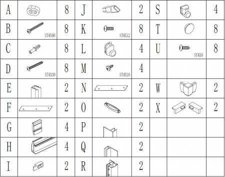 Душова кабіна BRAVO ODRA N90 БЕЗ піддона (1уп.)
