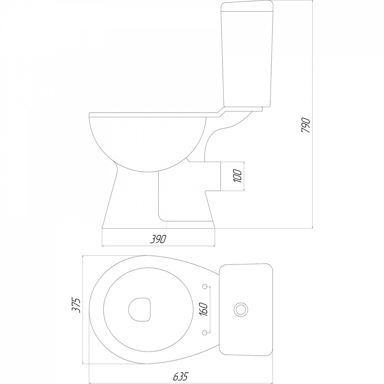 Унітаз-компакт «Лідо 1с», бок, гориз, ш-(1316-1318-0113-0434-0212-0211-0112) (Дніпрокераміка),